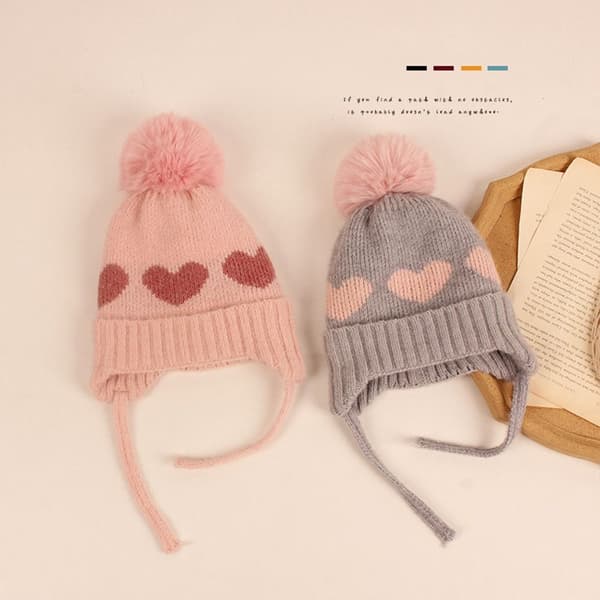 Strikket lue for barn Beanie Cap GRÅ Grey