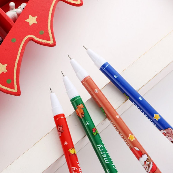 4 kpl Christmas Neutral Pens Elk Sequins Pen VIHREÄ green