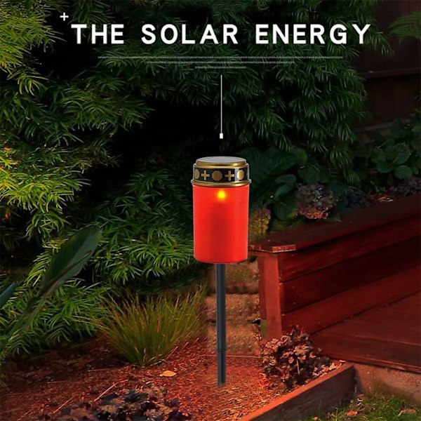 Solar Grave Light Lawn Light RÖD STYLE-1 STYLE-1 Red Style-1-Style-1