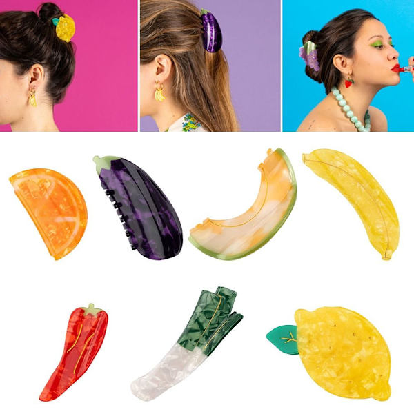 Hårklor Frukt Grönsaksdesignklämmor 01 01 01