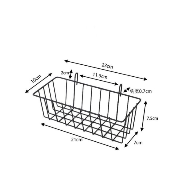 2 kpl Pegboard Baskets Square Style Wire Basket