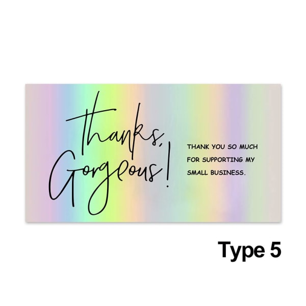 50ST Tack för din beställning Uppskatta kort TYP 5 TYP 5 Type 5