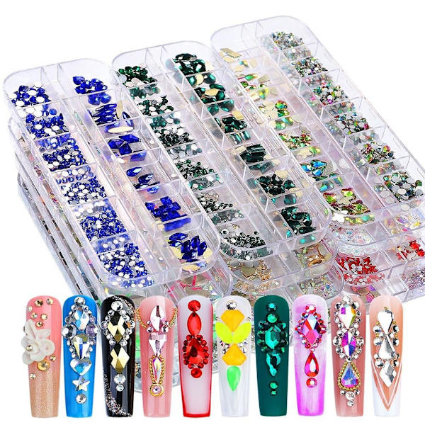 12Gird Box Nail Art Diamond Rhinestones STYLE C STYLE C Style C