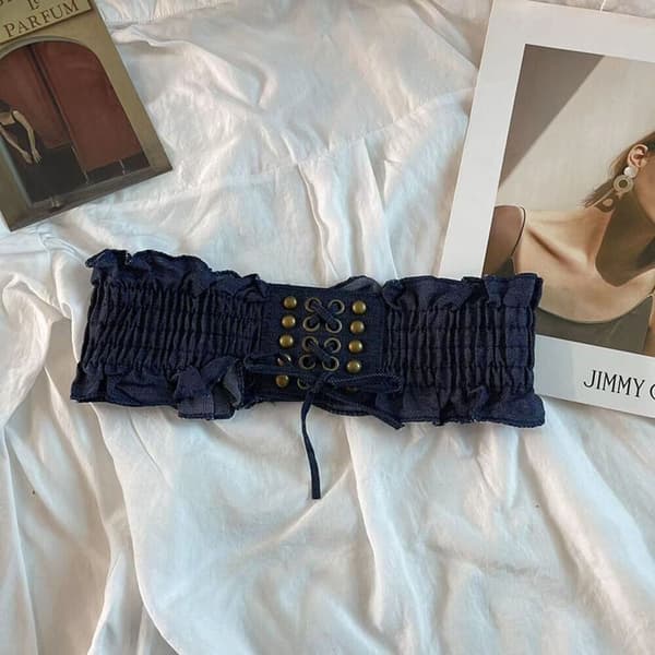 Breda bälten Elastiskt midjebälte MÖRKBLÅT Dark blue