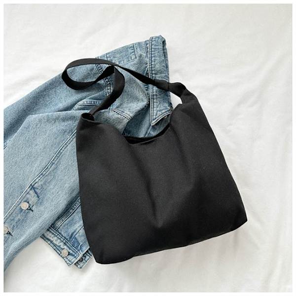 Canvas Tote Taske SORT black