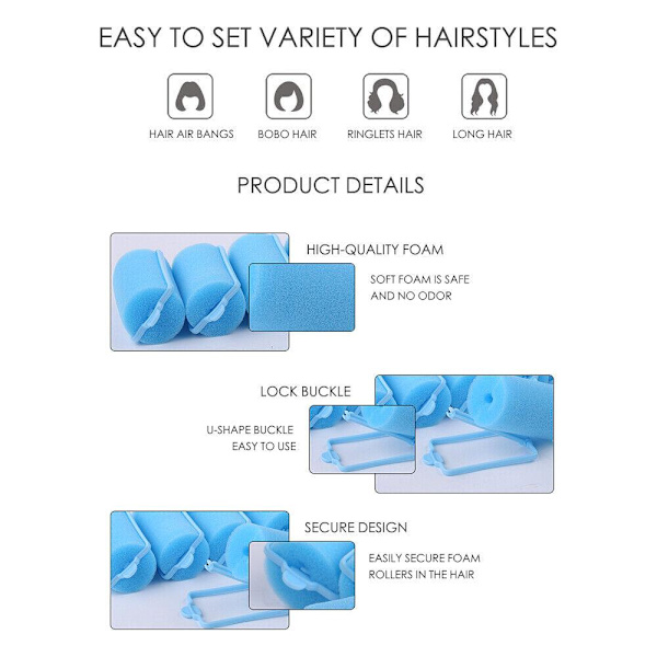 Rullat Kihartimet Sponge Foam Curler 2CM12KPL 12KPL 2CM12PCs