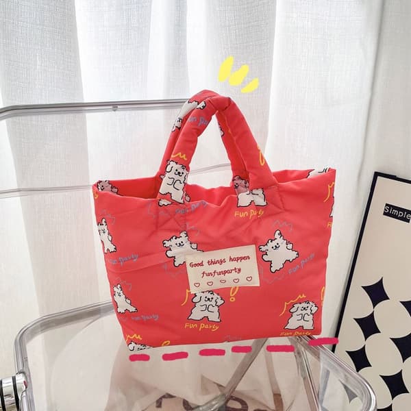 Bomullsfylld axelväska Tygväska 2 2 2