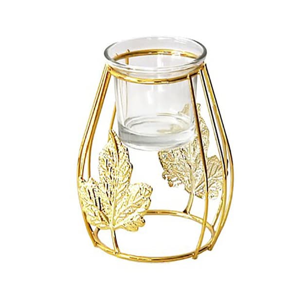 Gull Iron Art Glass stearinlyskopp Telys lysestake A A A
