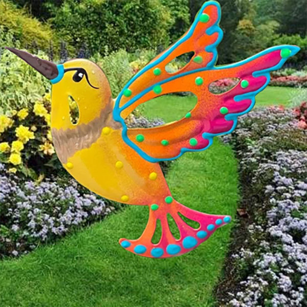 Metalliset Hummingbird-sisustus Puutarhan vaarnan puutarhakoristeet