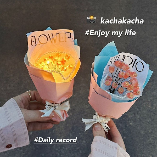 1 Set Tulip Bukett Nattlampa DIY Tulip Light 10 TULIP BLOMMA 10 tulip flower