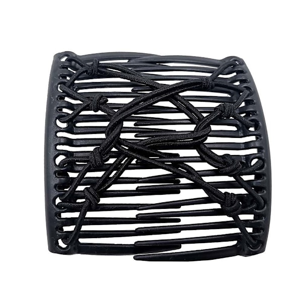 Elastisk reb Pan Hair Clips Lazy Comb SORT BLACK