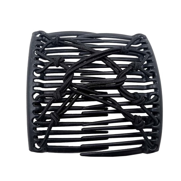 Elastiskt rep Pan Hårklämmor Lazy Comb SVART BLACK
