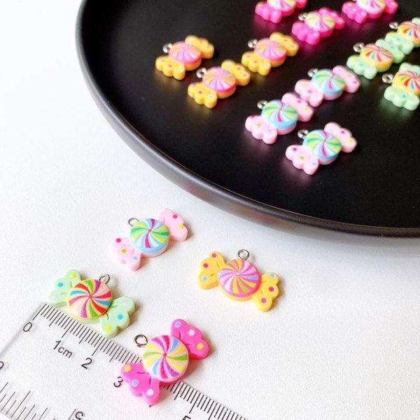 50 stk Resin Mini Candy Lollipop Series FARGERIK colorful