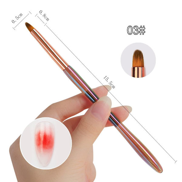 Värikäs Nails Brush Nail Art Harjat 03 03 03
