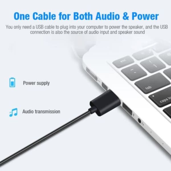 Computer Mini Audio System Lang Højttaler HVID White