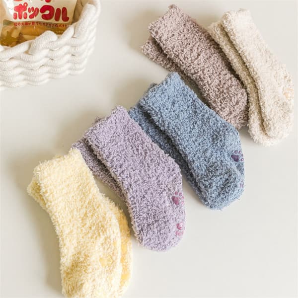 Babysokker Plys Fluffy Socks GRÅ S Grey S