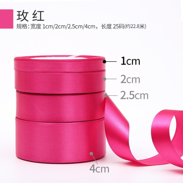 Satin Ribbon Silk Craft Ribbon Rose Pink