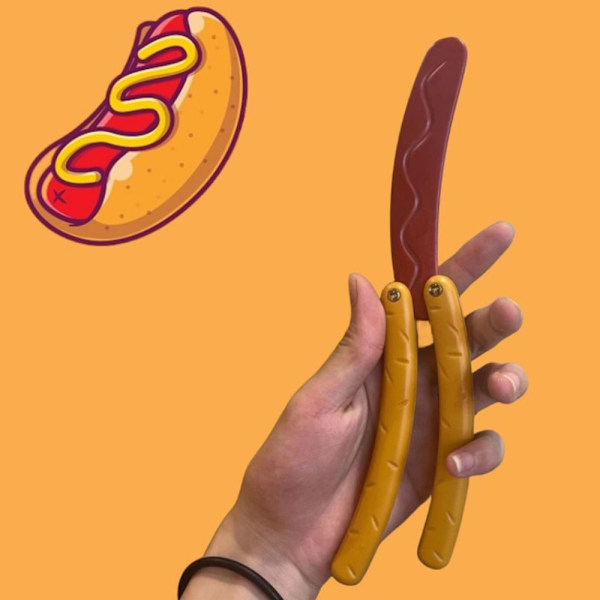 Gravity Morotleksak Hot Dog Butterfly Toy Push Card Liten leksak