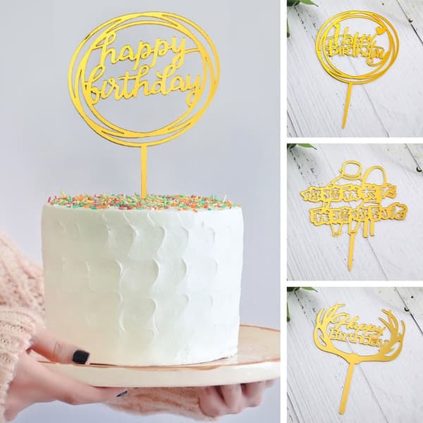 10 stk Cake Topper Gratulerer med dagen 5 5 5