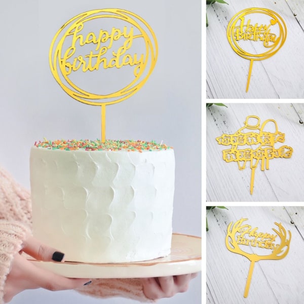 10 stk Cake Topper Gratulerer med dagen 7 7 7