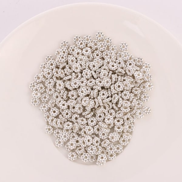 Flower Spacer Beads Mini Snowflake Løse Perler Blomster Løs