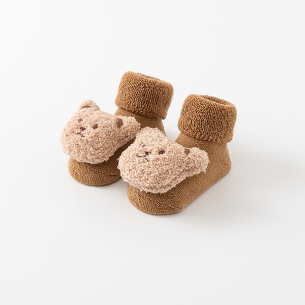 Vintermjuka björnstrumpor i bomull Anti-slip-sula Coffee-M(1-3Y)