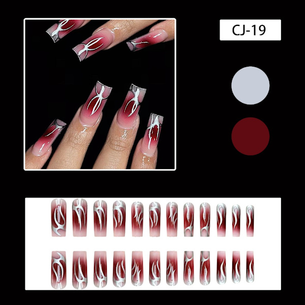 Long Water Pipe Fake Nails Tekokynnet W2 W2 W2