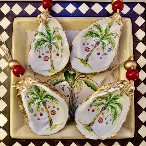 Oyster Shell Art Ornament Julehengende anheng B B B