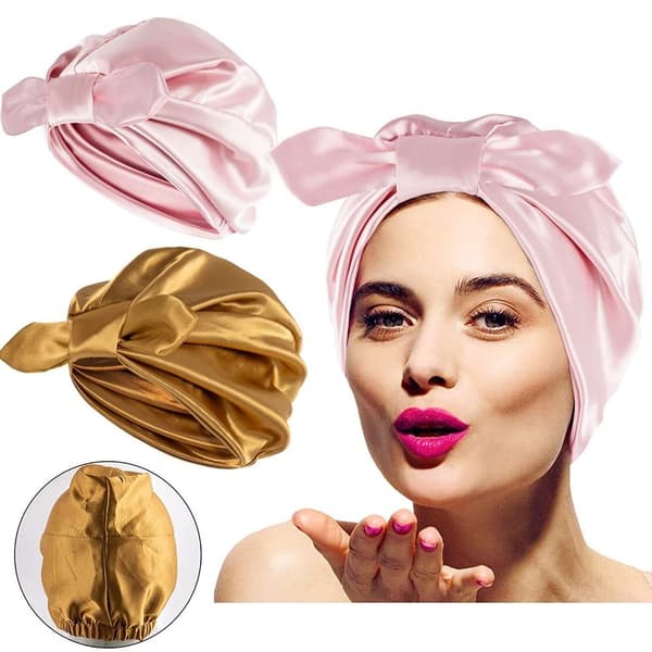 Silke Hair Wrap Silke Sovehætte SORT Black