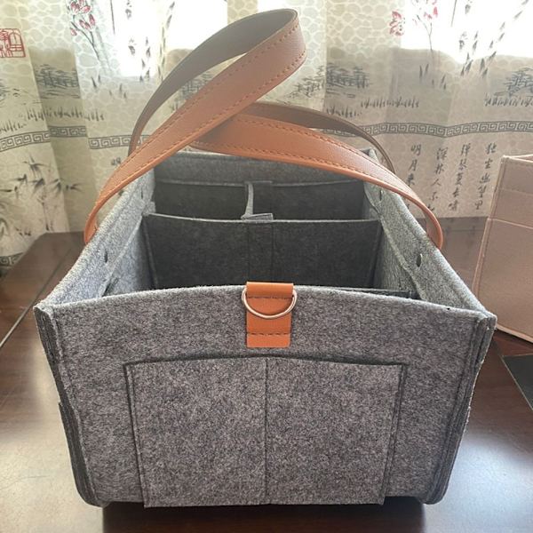 Babyble Organizer Basket Tote Bag LYS GRÅ M light grey M