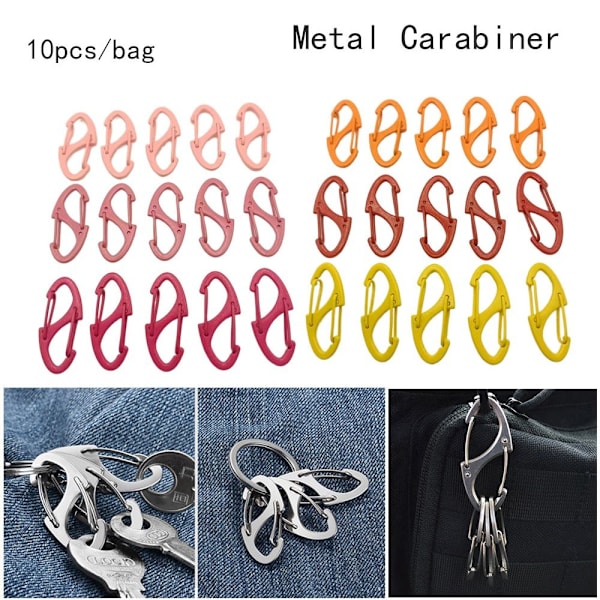 10stk Alloy Karabin Utløserspenne GUL YELLOW