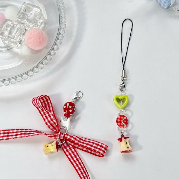 Telefon Charms Apple Core Phone Hanging Strap Mobiltelefonsnor