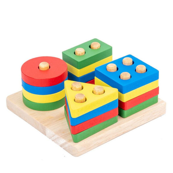 Baby Sensory Toys Pussel Rainbow Blocks 4 4 4