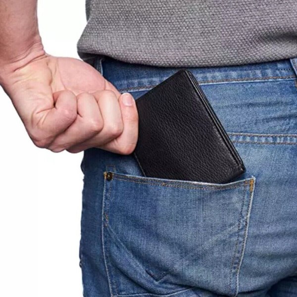 Nahkaiset lompakot korttilaukkutelineet rahaklipsi black