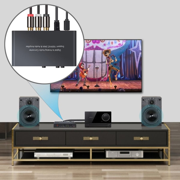 Digital til Analog Audio Converter Koaksial Toslink Optisk til