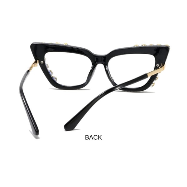 Kvinders Rhinestone Cat Eye Clear Lens Briller Damebriller C7