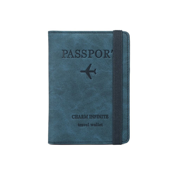 RFID Passport Cover Passport Clip BLÅ blue
