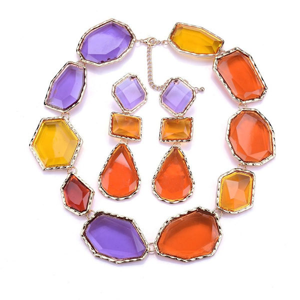 Geometrisk halskjede Choker MULTICOLOR A A Multicolor A-A