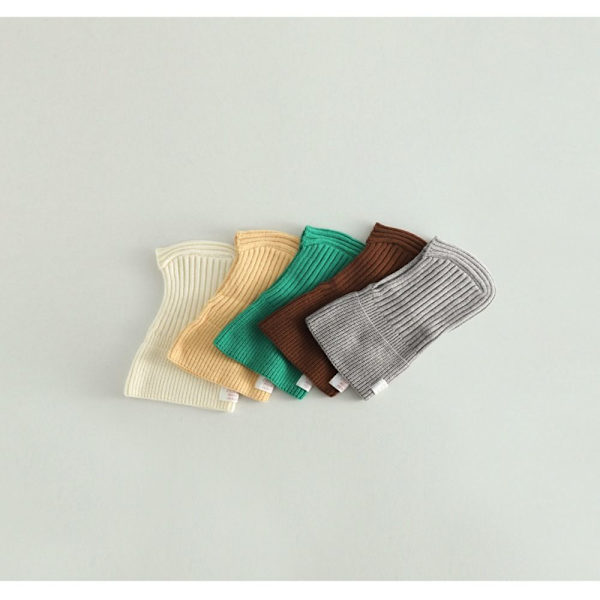 Newborn Scarf Cap Solid Pullover Hat VIT white