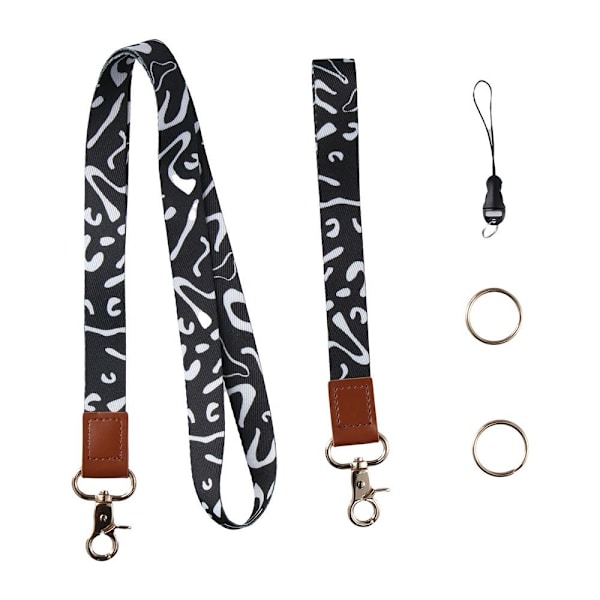 2 stk nøglering Højkvalitets lanyard drejeligt spænde