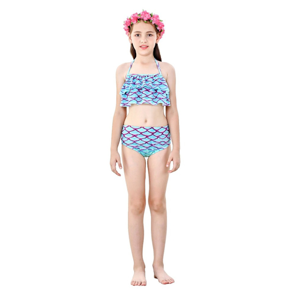 3 stk Kids Mermaid Tail Bikini Sæt A-110CM A-110CM A-110CM