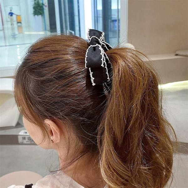 Bow Banana Hair Clip Ponytail Claw Clip MUSTA Black