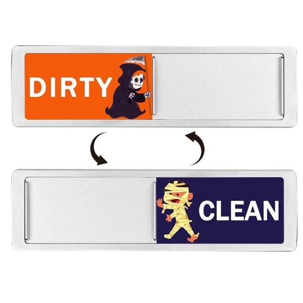 Christmas Clean Dirty Sign Reminder Signs WHITE STYLE 2 STIL 2 White Style 2-Style 2