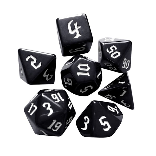 7st/ set DND-tärningar Polyedriska tärningar VIT White