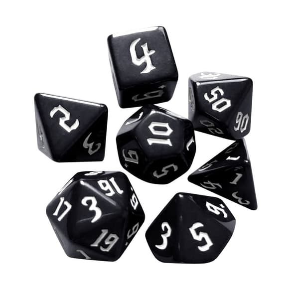 7stk/sett DND Terning Polyhedral Terning HVIT White