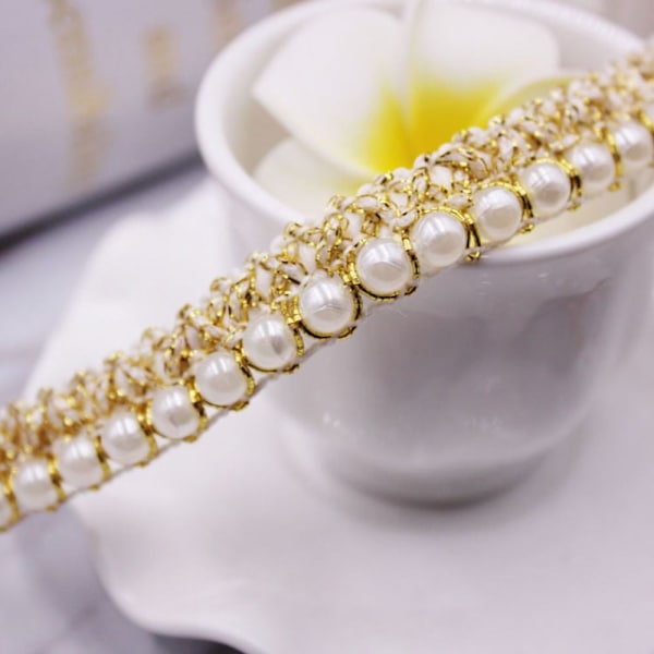 Handsydd Pearl Pearl Braid Spetsband 4 4
