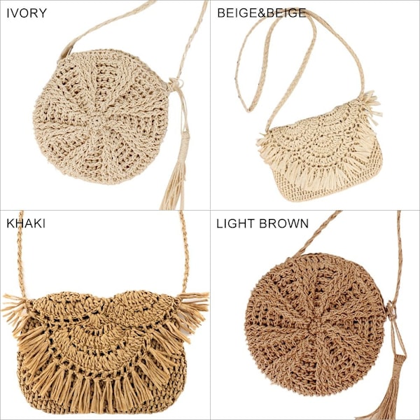 Sommer Halmposer Kvast Strandvesker LYSEBRUN light brown