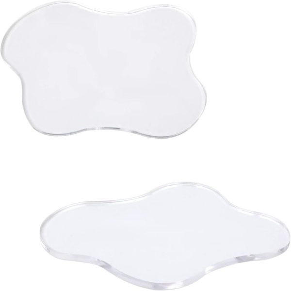 2stk Irregular Coasters Cup Matts CLEAR Clear