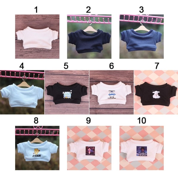 20 cm dukketøj Dukke tegneserie T-shirt 10 10 10