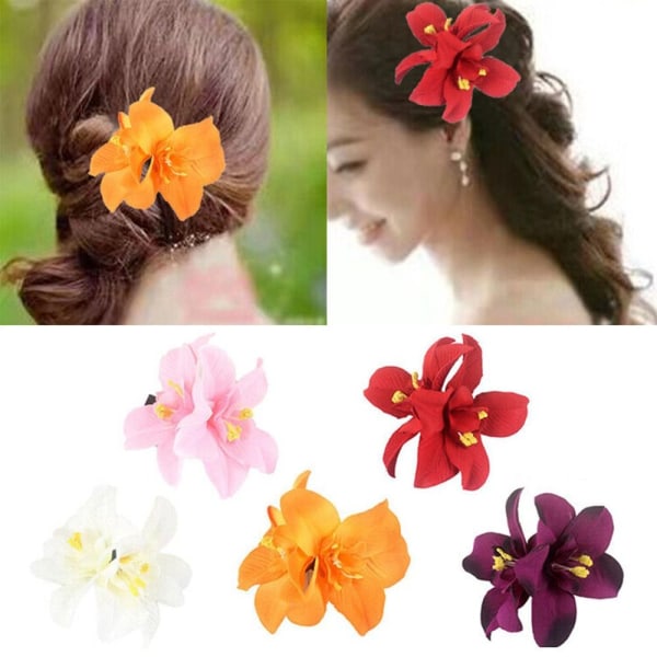 5 kpl Flower Hair Clip Flower Hairpin BEIGE Beige